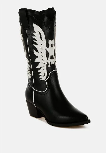 Thistle Winged Patchwork Cowboy Boots Women - Image 3