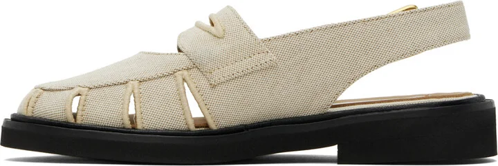 Thom Browne Beige Slingback Cutout Sandals - Image 3