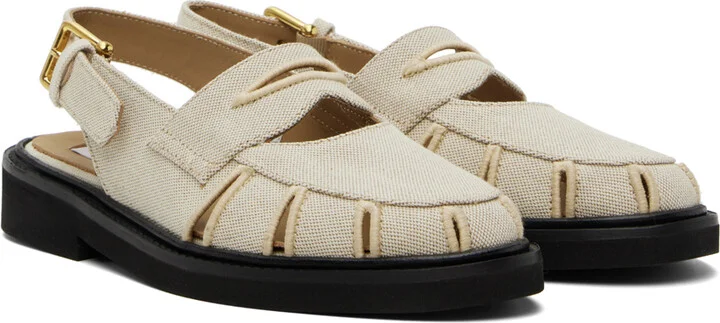 Thom Browne Beige Slingback Cutout Sandals - Image 4