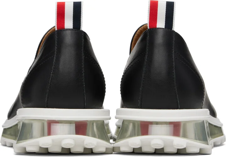 Thom Browne Black Clear Tech Runner Sole Penny Loafers - Image 2