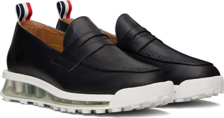 Thom Browne Black Clear Tech Runner Sole Penny Loafers - Image 4