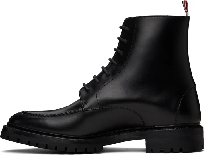 Thom Browne Black Commando Sole Apron Stitch Boots - Image 3