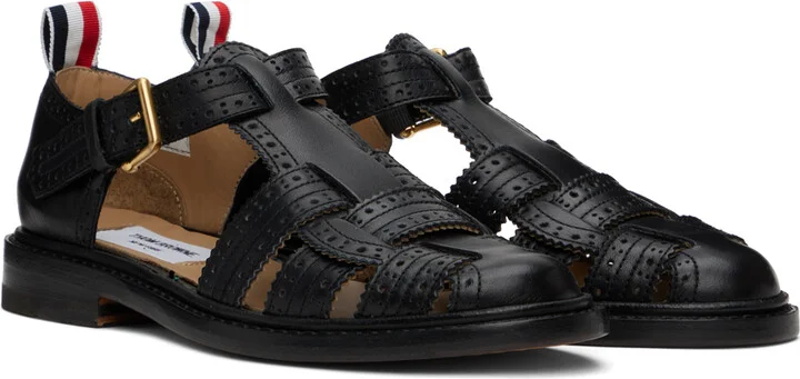 Thom Browne Black Fisherman Sandals - Image 4
