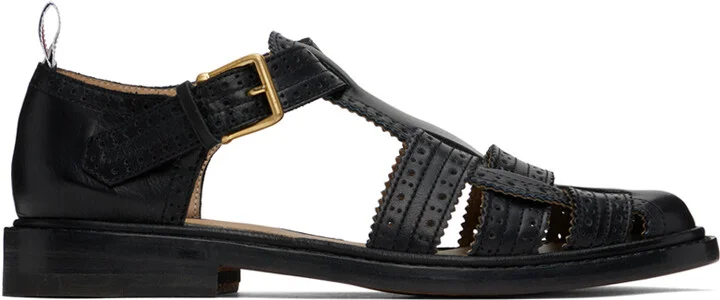 Thom Browne Black Fisherman Sandals