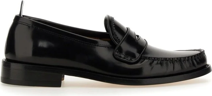 Thom Browne Black Leather Loafers