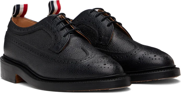 Thom Browne Black Leather Sole Longwing Derbys - Image 4