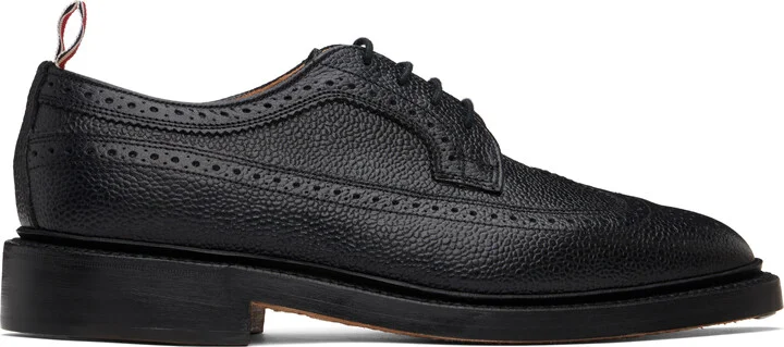 Thom Browne Black Leather Sole Longwing Derbys