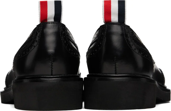 Thom Browne Black Low Throat Wingtip Derbys - Image 2