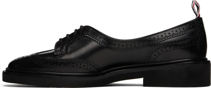 Thom Browne Black Low Throat Wingtip Derbys - Image 3