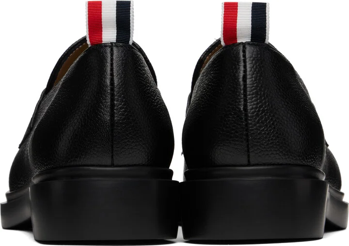 Thom Browne Black Pebble Grain Penny Loafers - Image 2