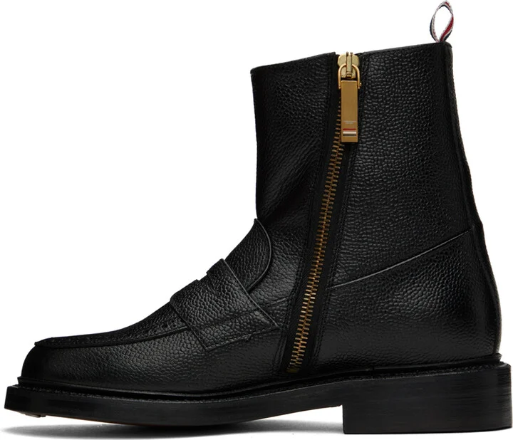 Thom Browne Black Penny Loafer Ankle Boots - Image 3