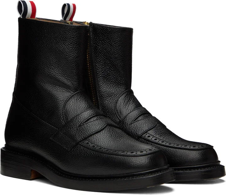 Thom Browne Black Penny Loafer Ankle Boots - Image 4