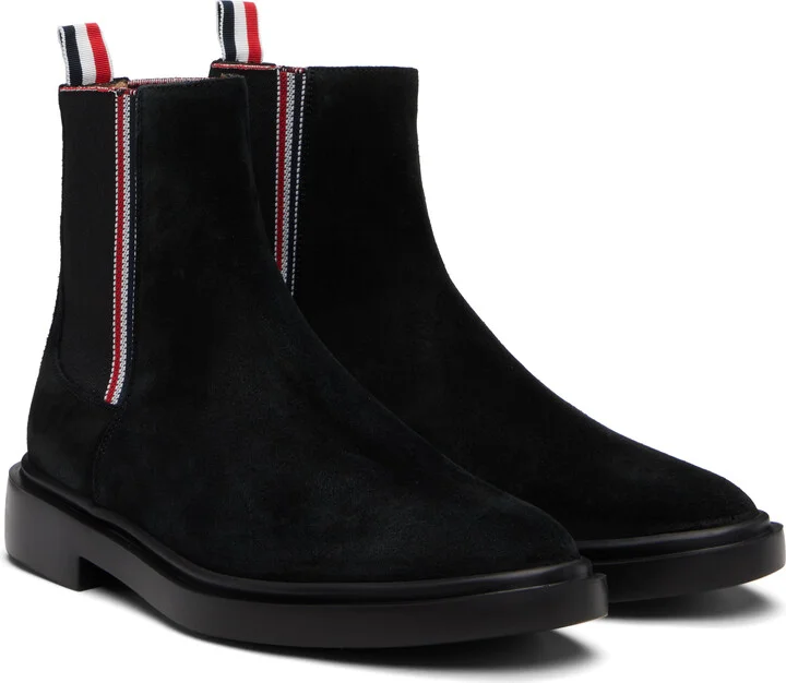 Thom Browne Black RWB Elastic Chelsea Boots - Image 4
