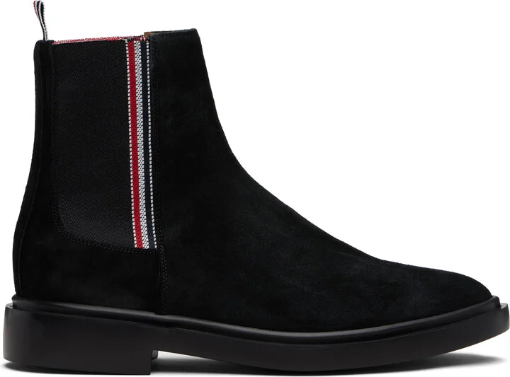 Thom Browne Black RWB Elastic Chelsea Boots