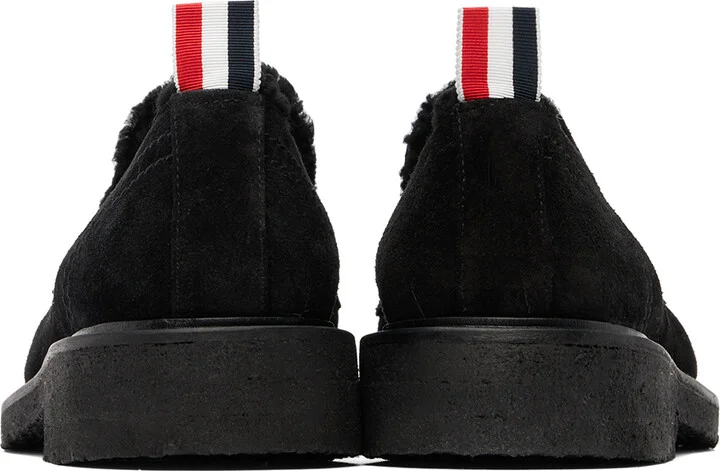 Thom Browne Black Shearling Penny Loafers - Image 2