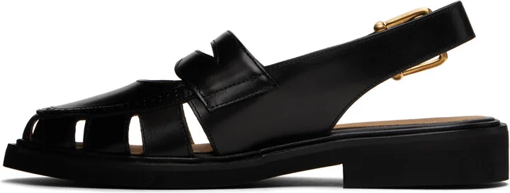 Thom Browne Black Slingback Cutout Sandals - Image 3