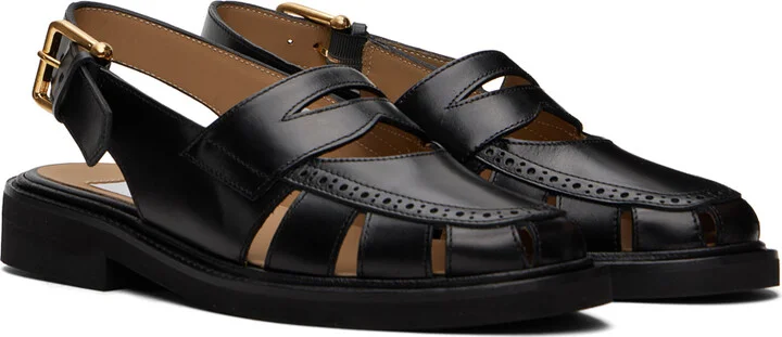 Thom Browne Black Slingback Cutout Sandals - Image 4