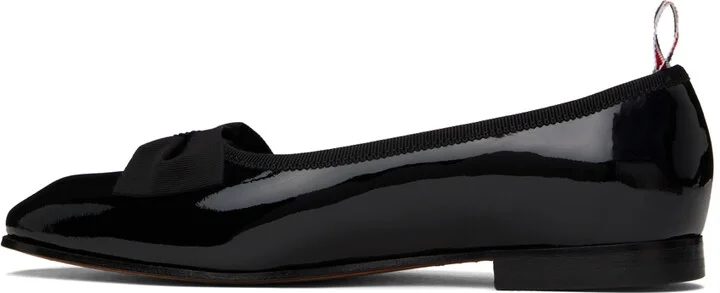Thom Browne Black Soft Patent Opera Ballerina Flats - Image 3