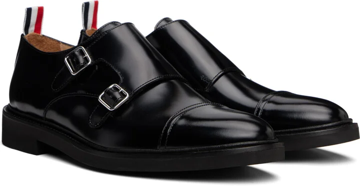 Thom Browne Black Soft Spazzolato Double Monkstraps - Image 4