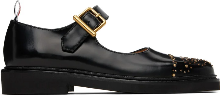 Thom Browne Black Soft Spazzolato Stud Thom John Loafers