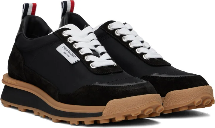 Thom Browne Black Tech Nylon Alumni Sneakers - Image 4
