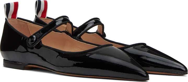 Thom Browne Black Thom John Ballerina Flats - Image 4