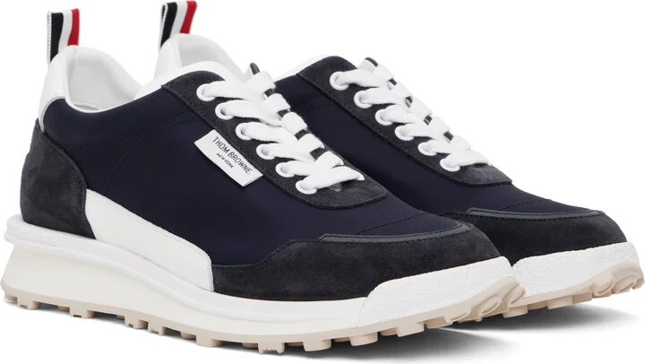 Thom Browne Blue Eco Nylon Alumni Sneakers - Image 4