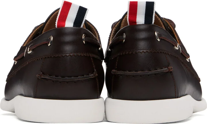 Thom Browne Brown Baby Calf Leather Boat Shoes - Image 2
