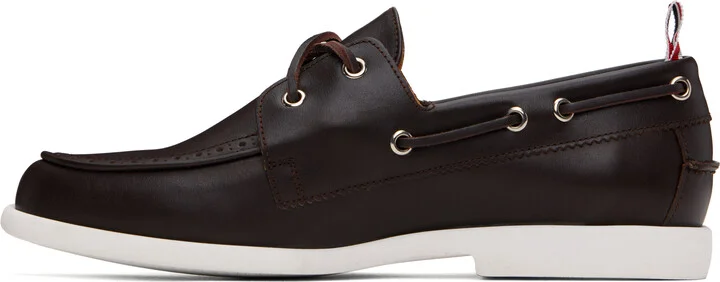 Thom Browne Brown Baby Calf Leather Boat Shoes - Image 3