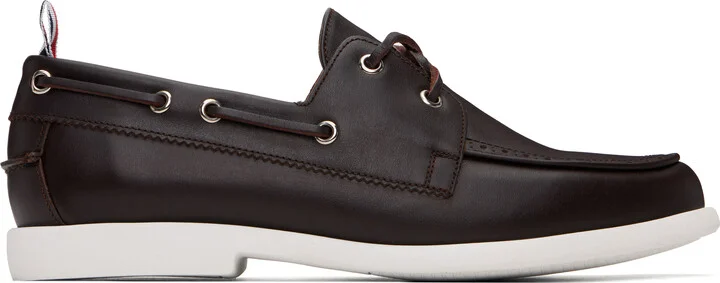 Thom Browne Brown Baby Calf Leather Boat Shoes