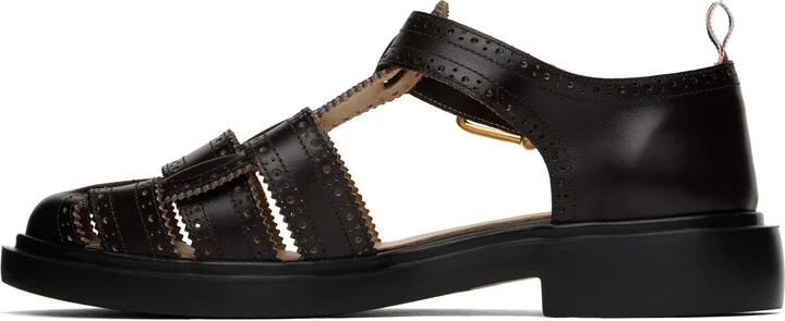 Thom Browne Brown Classic Calf Leather Fisherman Sandals - Image 3