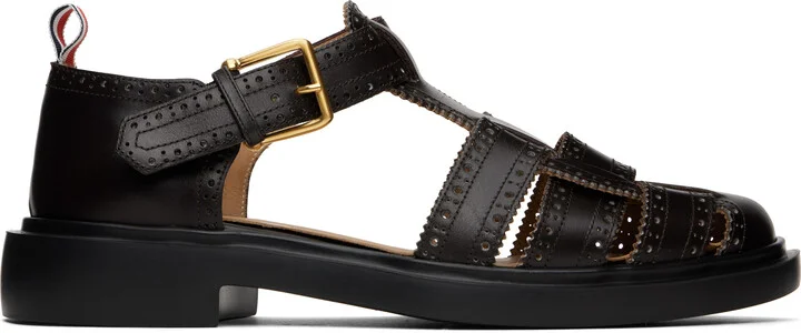 Thom Browne Brown Classic Calf Leather Fisherman Sandals