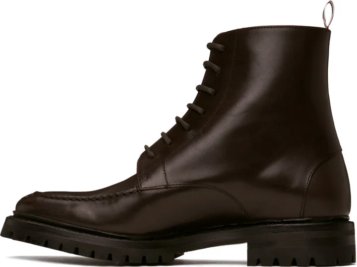 Thom Browne Brown Commando Sole Apron Stitch Boots - Image 3