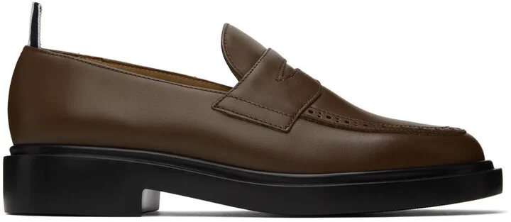 Thom Browne Brown Penny Loafers