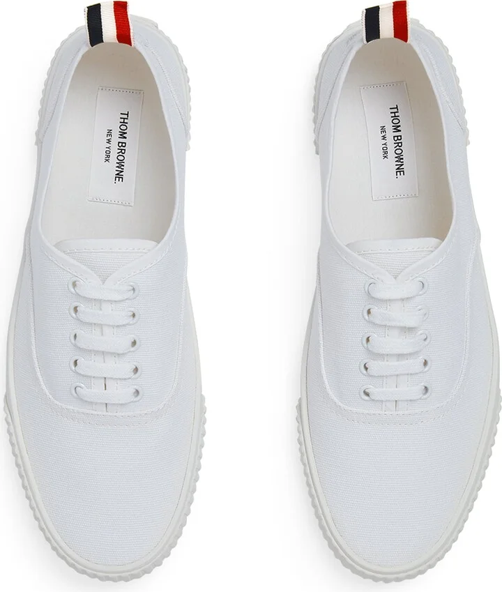Thom Browne Canvas Vulcanized Heritage Sneakers - Image 2