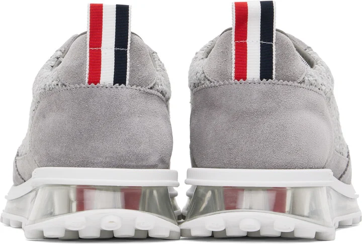 Thom Browne Gray Cotton Tweed Tech Sneakers - Image 2