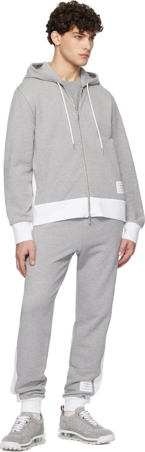 Thom Browne Gray Cotton Tweed Tech Sneakers - Image 5