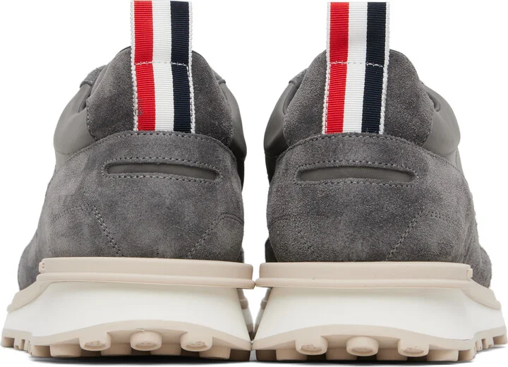Thom Browne Gray Double Tech Nylon Alumni Sneakers - Image 2