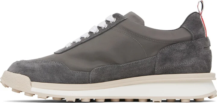 Thom Browne Gray Double Tech Nylon Alumni Sneakers - Image 3