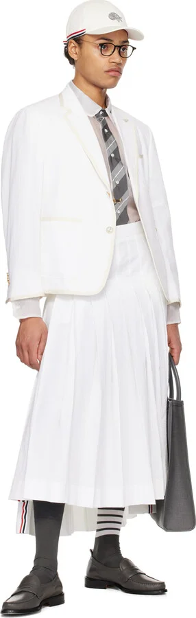 Thom Browne Gray Pleated Varsity Loafers - Image 5