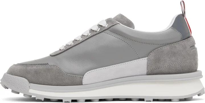 Thom Browne Gray Vitello Calf Alumni Sneakers - Image 3