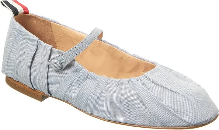 Thom Browne John Ruched Canvas Ballerina Flat