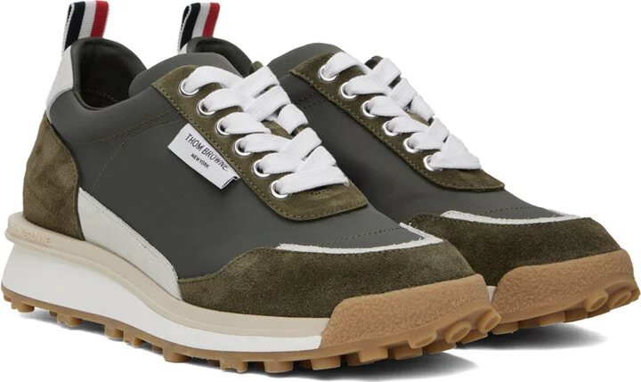 Thom Browne Khaki Alumni Sneakers - Image 4