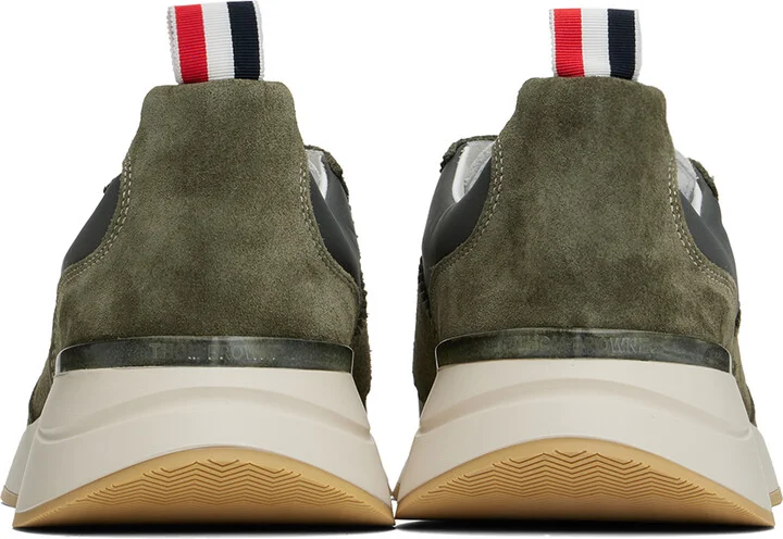 Thom Browne Khaki Nylon Sprinter Sneakers - Image 2