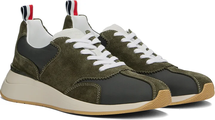 Thom Browne Khaki Nylon Sprinter Sneakers - Image 4