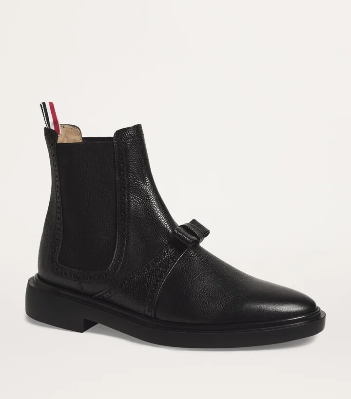Thom Browne Leather Bow Chelsea Boots - Image 4