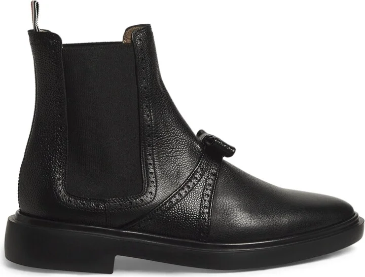 Thom Browne Leather Bow Chelsea Boots