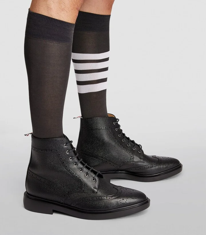 Thom Browne Leather Lace-Up Boots - Image 5