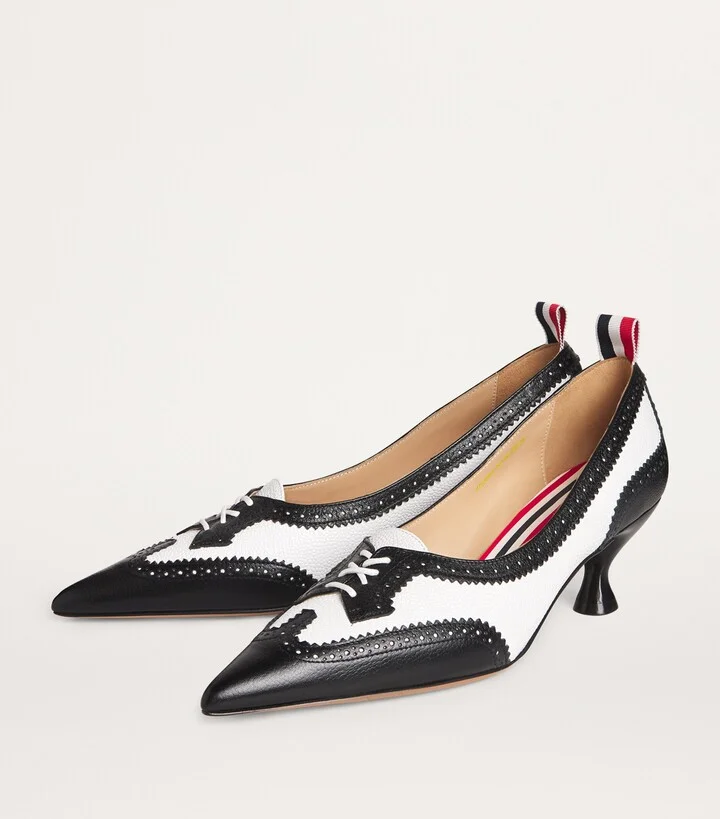 Thom Browne Leather Wingtip Pumps 55 - Image 3