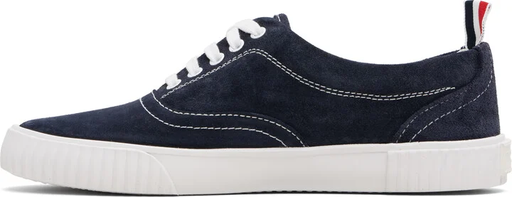 Thom Browne Navy Calf Suede Heritage Sneakers - Image 3